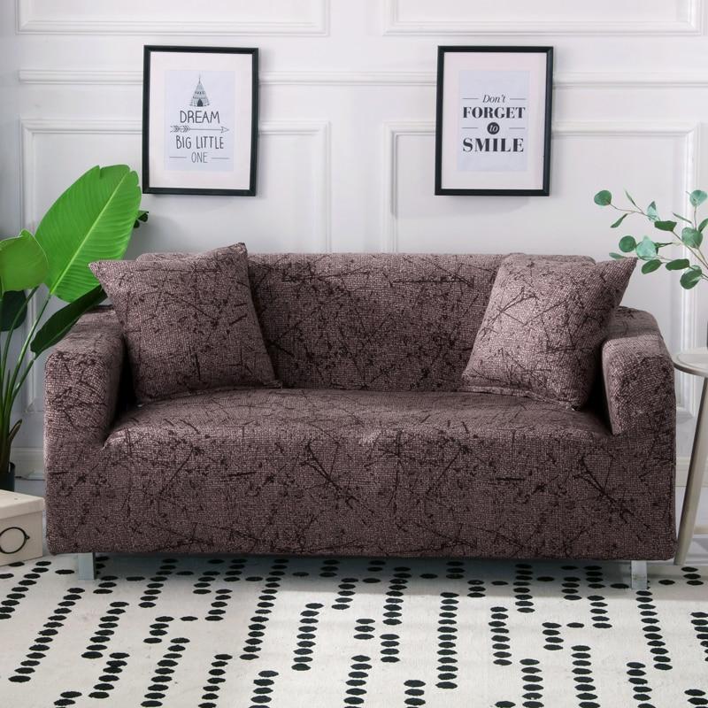 Housse de canapé extensible Taupe brindilles