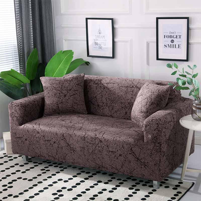 Housse de canapé extensible Taupe brindilles — vue 2