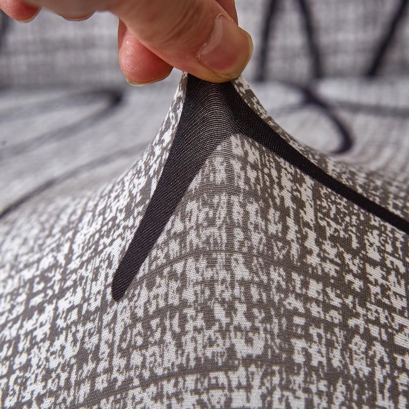 Housse de canapé extensible Gris tulipes — vue 2