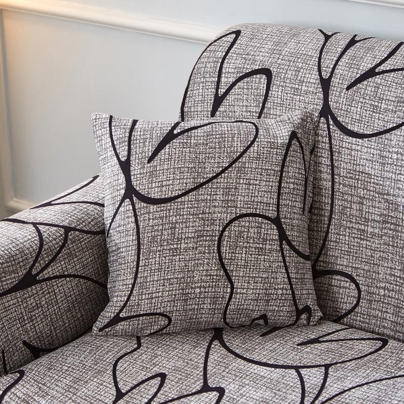 Housse de canapé extensible Gris tulipes — vue 3
