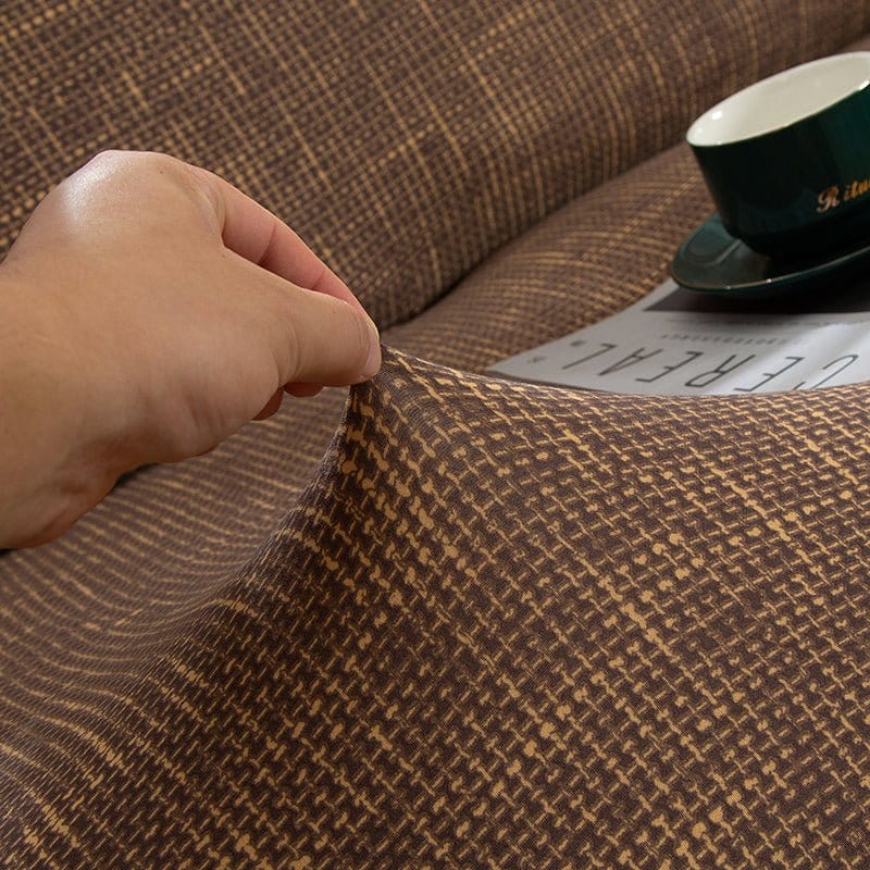 Housse de fauteuil extensible Marron chiné — vue 3