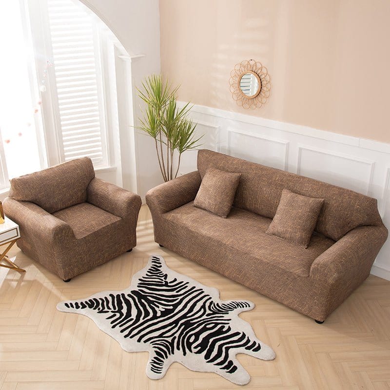 Housse de fauteuil extensible Marron chiné — vue 4