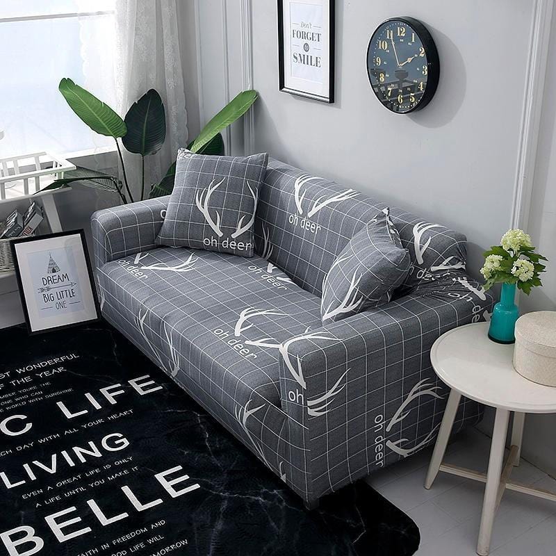 Housse de canapé extensible de Noël, Gris bois de cerf — vue 2