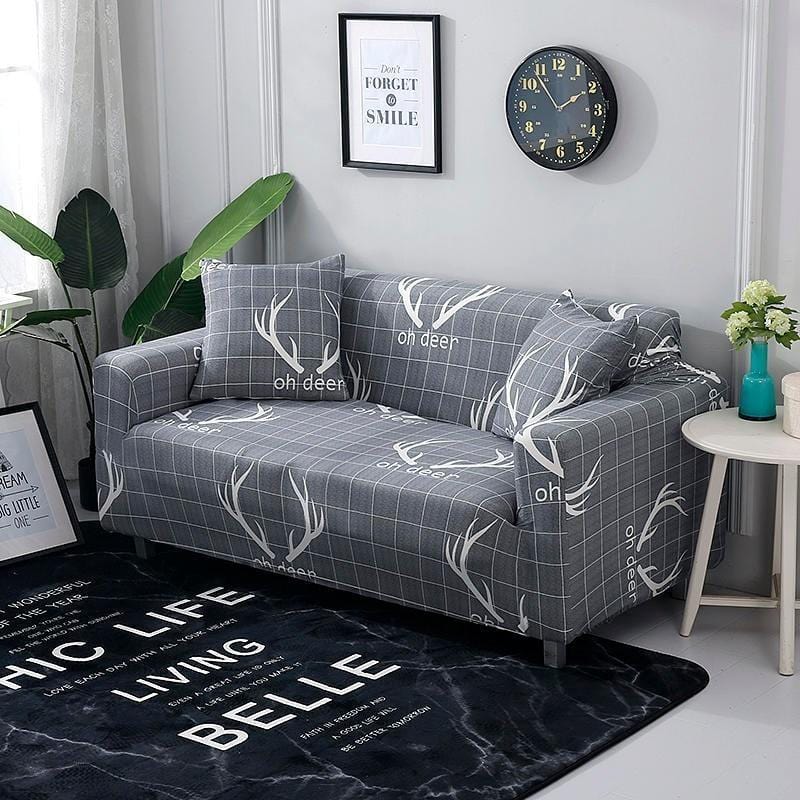 Housse de canapé extensible de Noël, Gris bois de cerf — vue 4