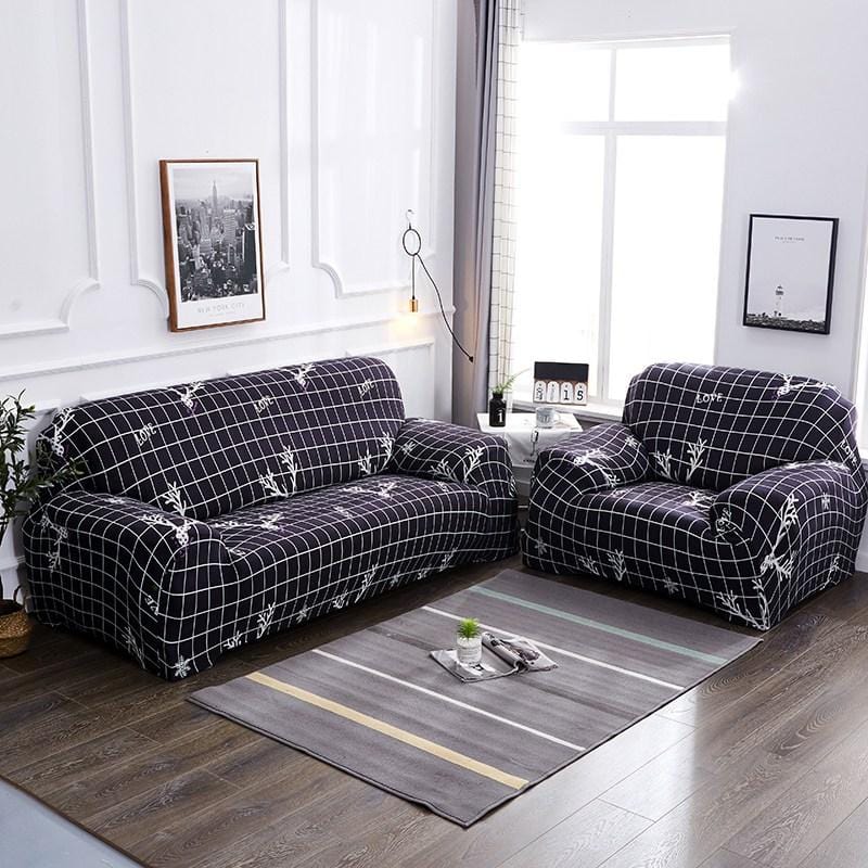 Housse de canapé extensible de Noël, Bleu nuit bois de cerf — vue 2
