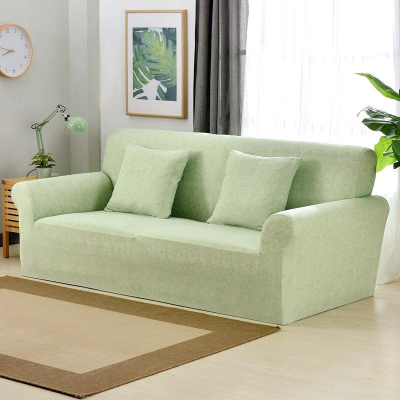 Housse de canapé extensible Vert amande chiné — vue 3