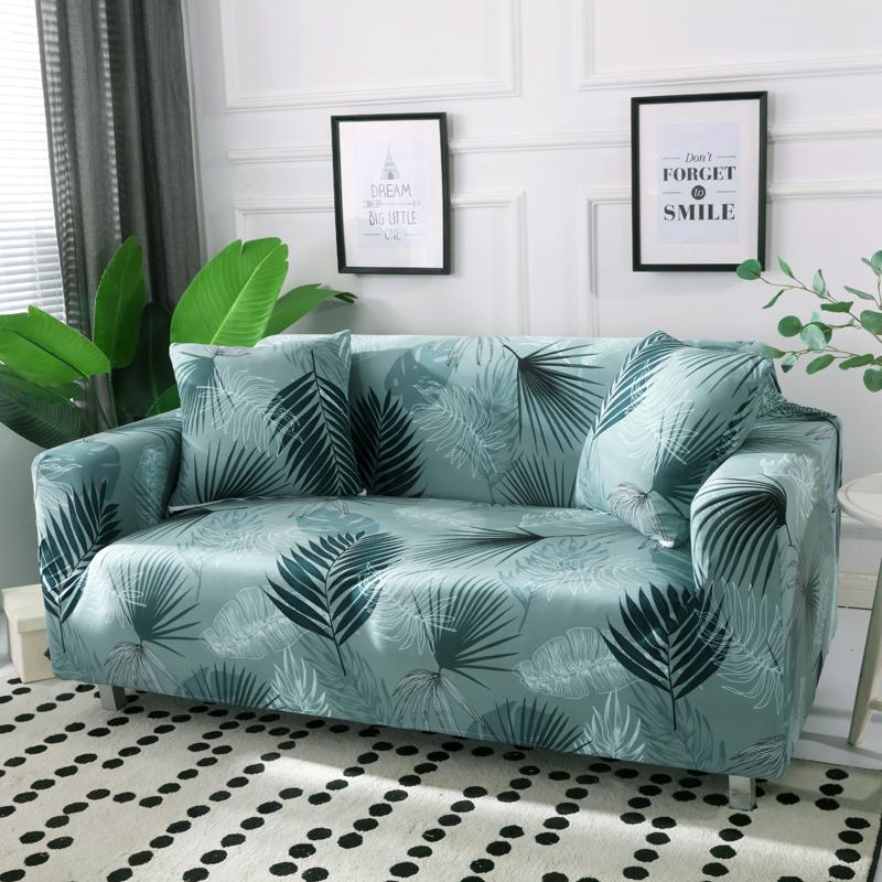 Housse de canapé extensible Vert palmes — vue 2