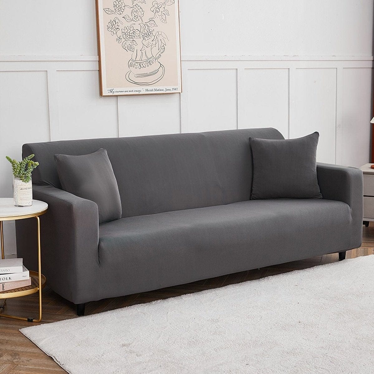 Housse de canapé extensible Gris anthracite — vue 5