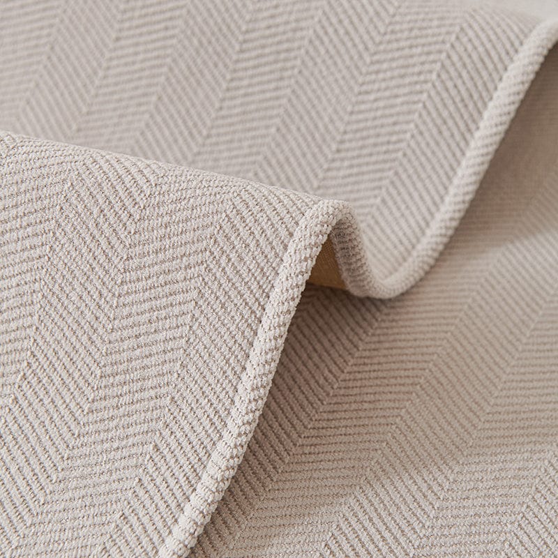 Housse de canapé EasyCover chenille, Écru, posée sur un canapé — vue 5
