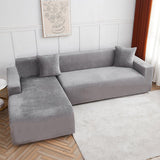 Housse de canapé en velours Gris étain — vue 2