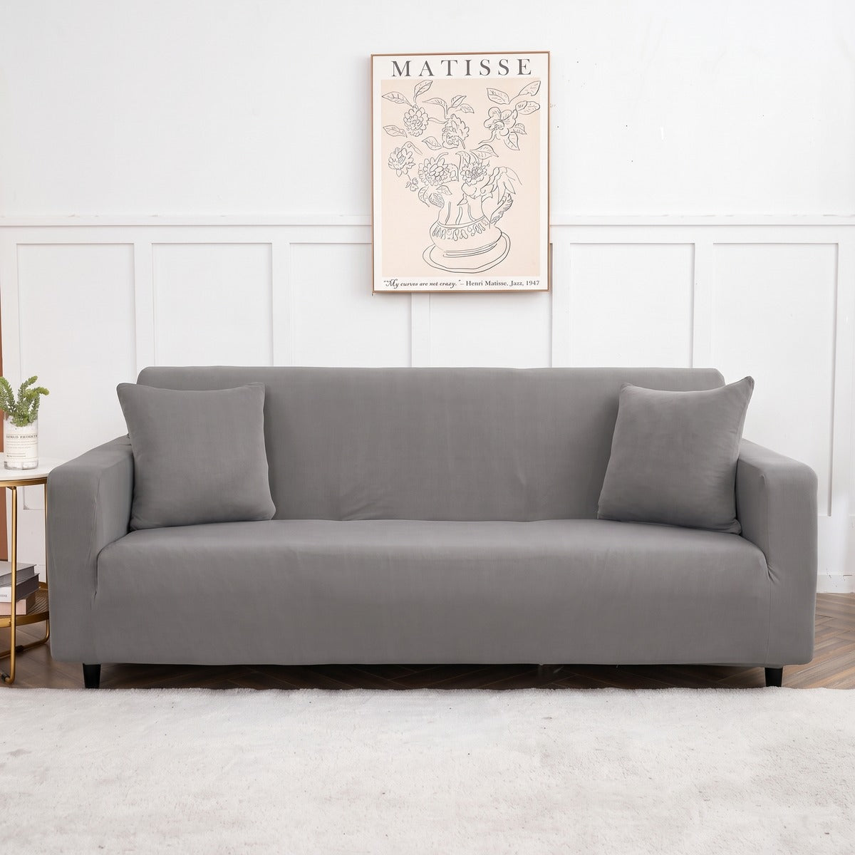 Housse de canapé extensible Gris clair