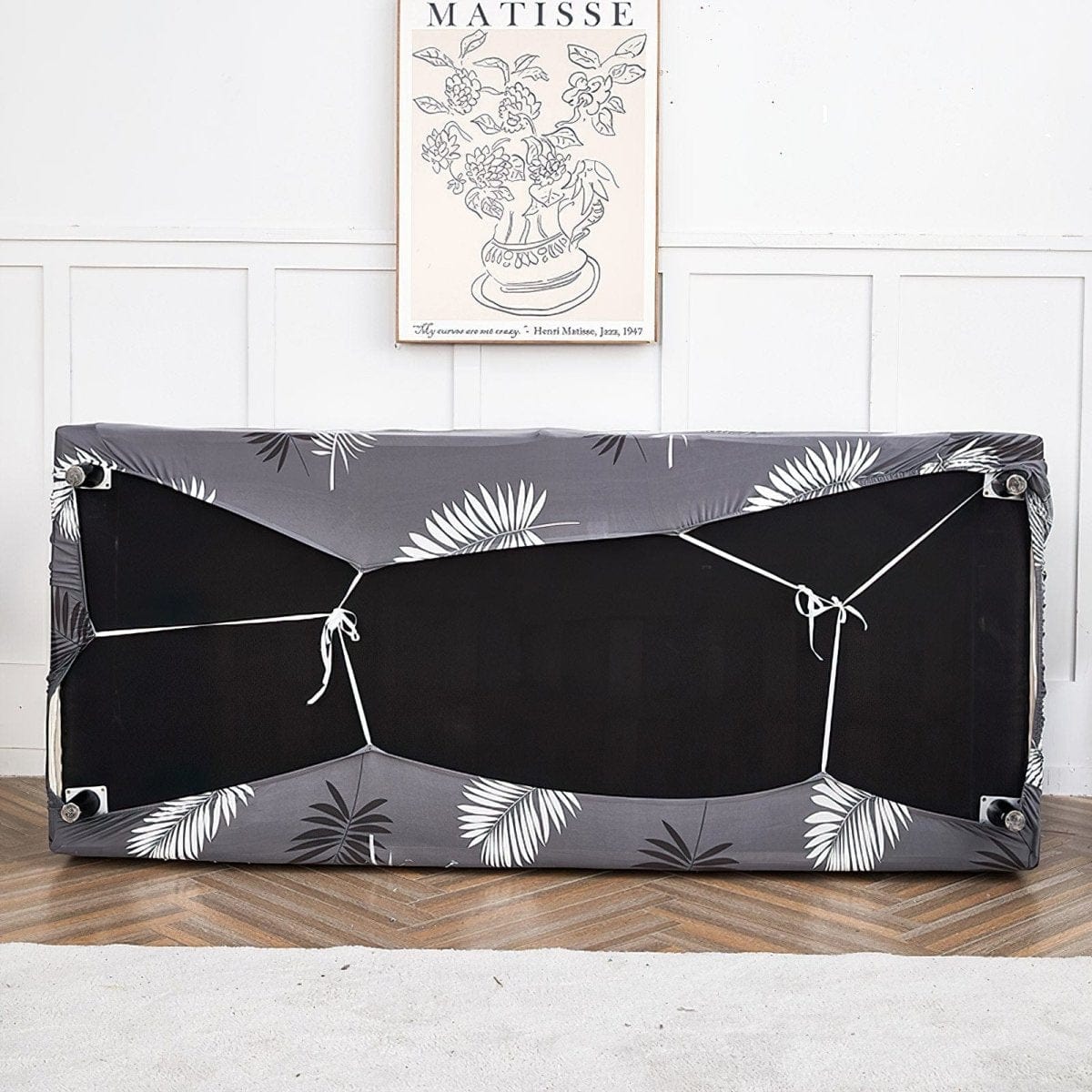 Housse de canapé extensible Gris palmes — vue 7