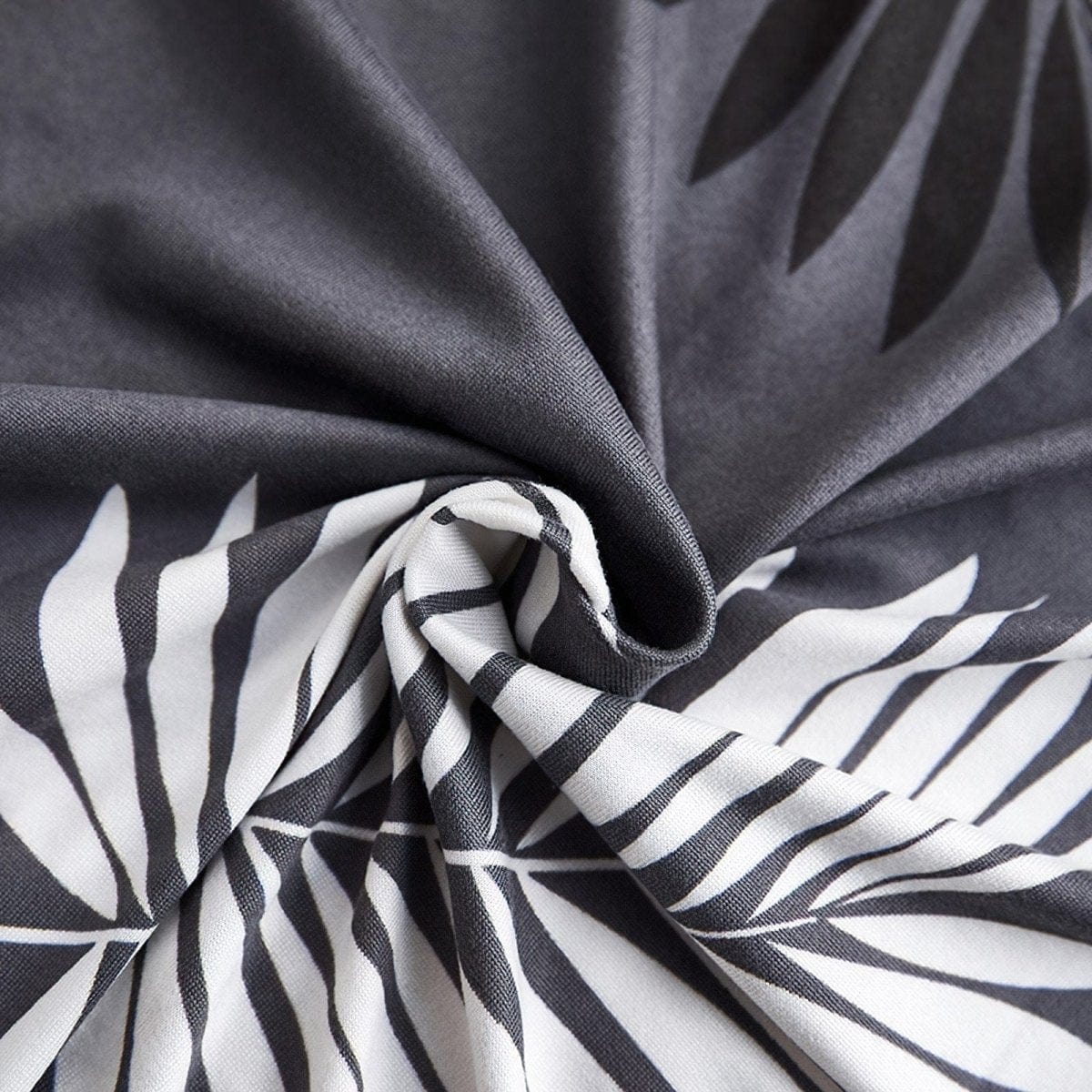 Housse de canapé extensible Gris palmes — vue 9