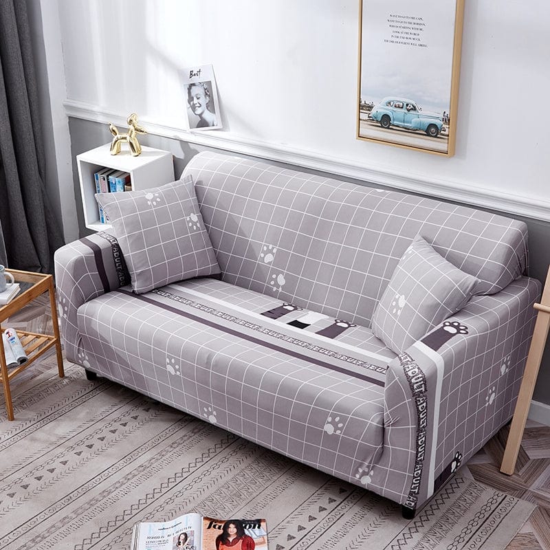 Housse de canapé extensible Gris pattes — vue 3