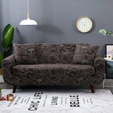Housse de canapé extensible Taupe feuillage