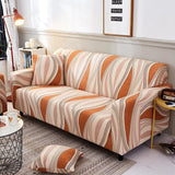 Housse de canapé extensible Terracotta ondulations
