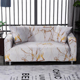 Housse de canapé extensible Blanc marbré or