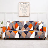 Housse de canapé extensible Patchwork orange et marine