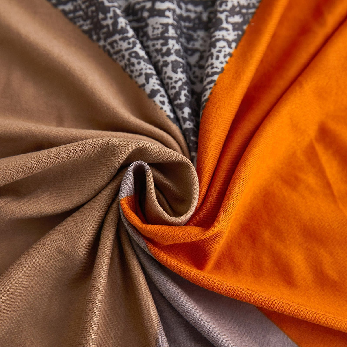 Housse de canapé extensible Patchwork orange et marine — vue 9