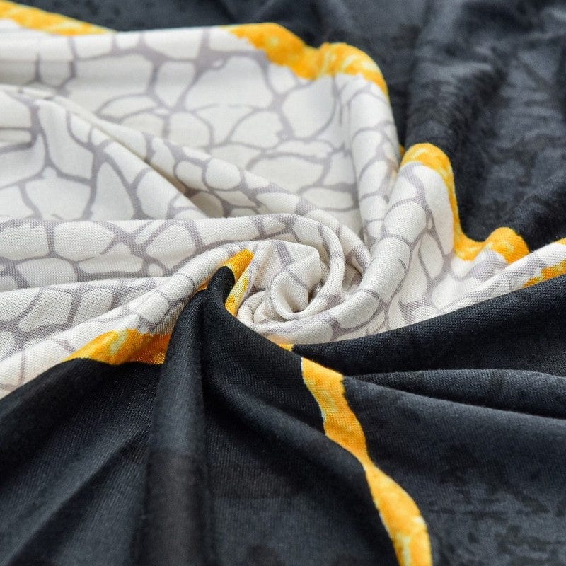 Housse de canapé extensible Anthracite lignes dorées — vue 2