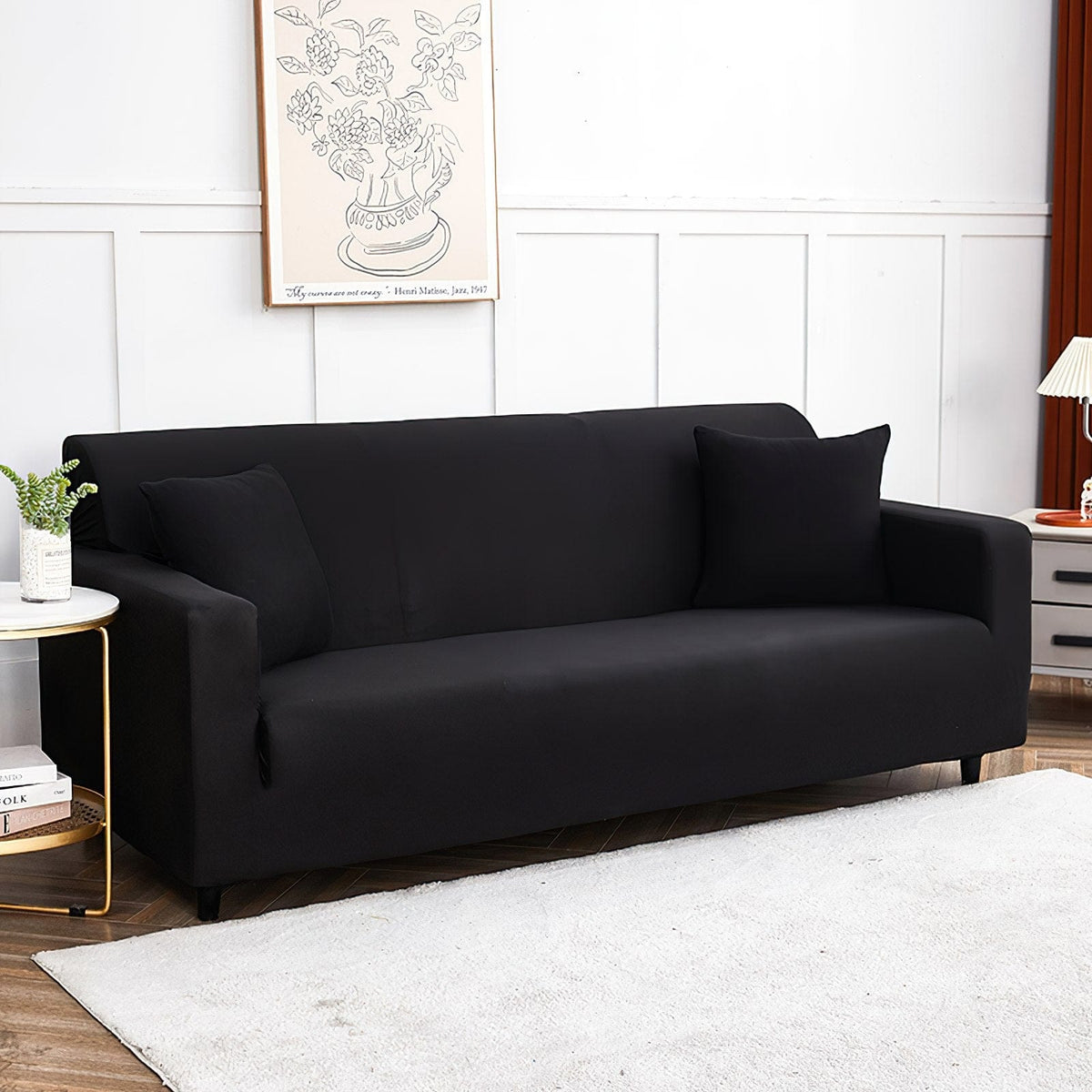 Housse de canapé extensible Noir — vue 6