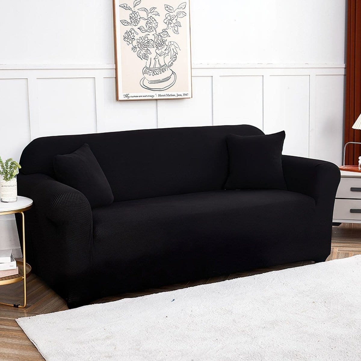 Housse de canapé déperlante Noir — vue 5
