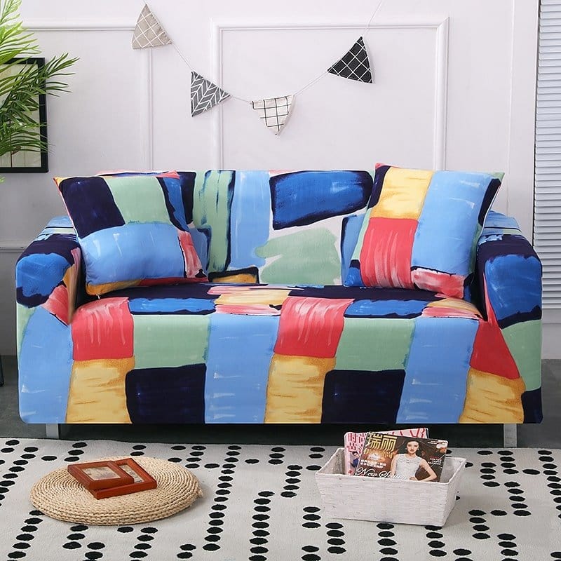 Housse de canapé extensible Patchwork multicolore