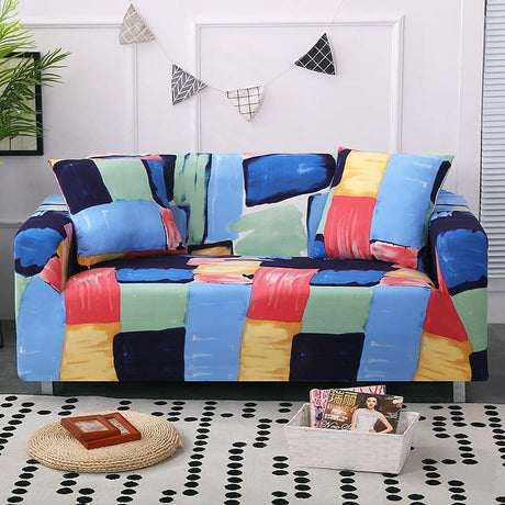 Housse de canapé extensible Patchwork multicolore
