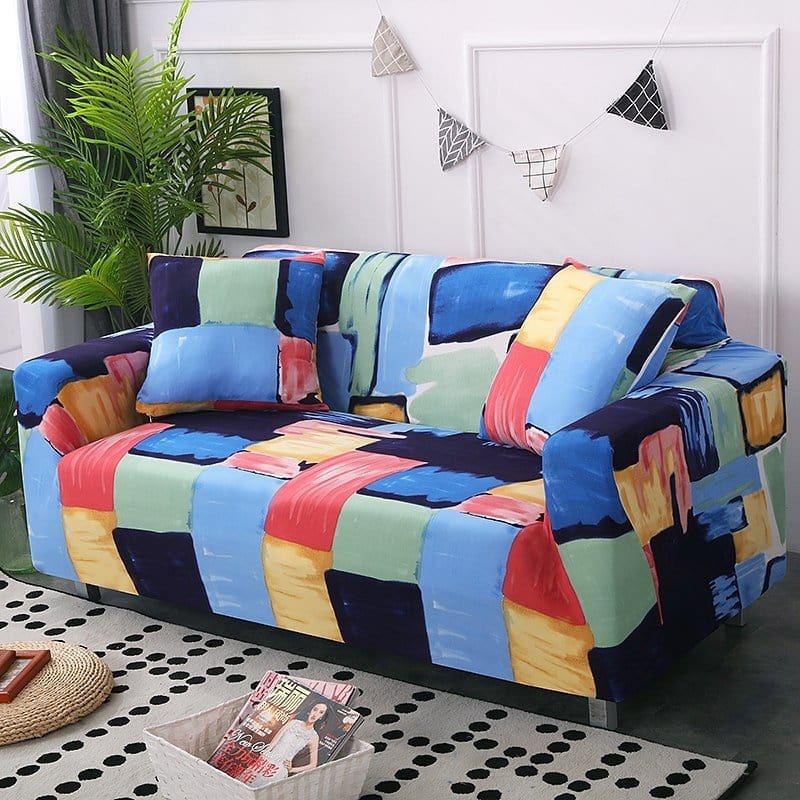 Housse de canapé extensible Patchwork multicolore — vue 2