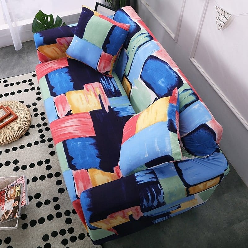 Housse de canapé extensible Patchwork multicolore — vue 3