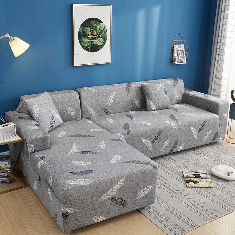 Housse de canapé extensible Gris plumes — vue 2
