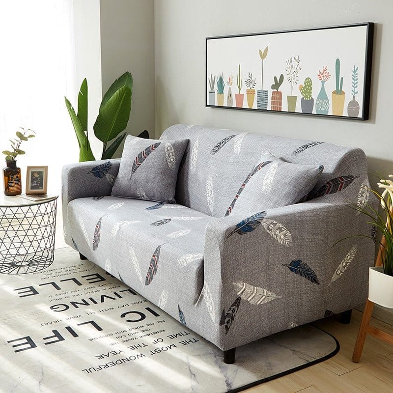 Housse de canapé extensible Gris plumes — vue 3