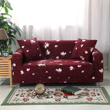 Housse de canapé extensible Bordeaux fleuri