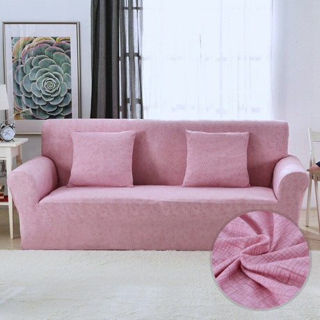 Housse de canapé extensible Rose poudré chiné
