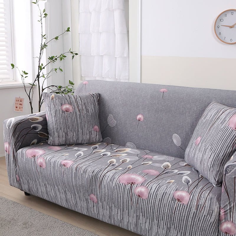 Housse de canapé déperlante Gris pompons roses — vue 8
