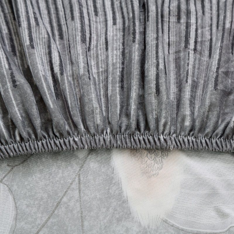 Housse de canapé déperlante Gris pompons roses — vue 10