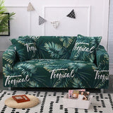Housse de canapé extensible Vert feuillage tropical