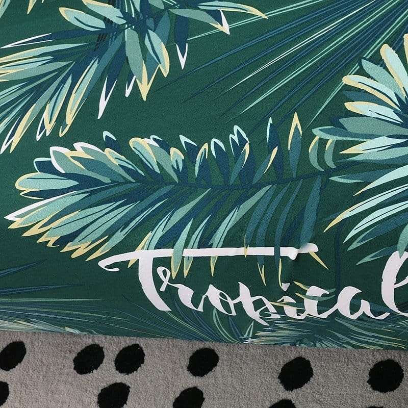 Housse de canapé extensible Vert feuillage tropical — vue 3
