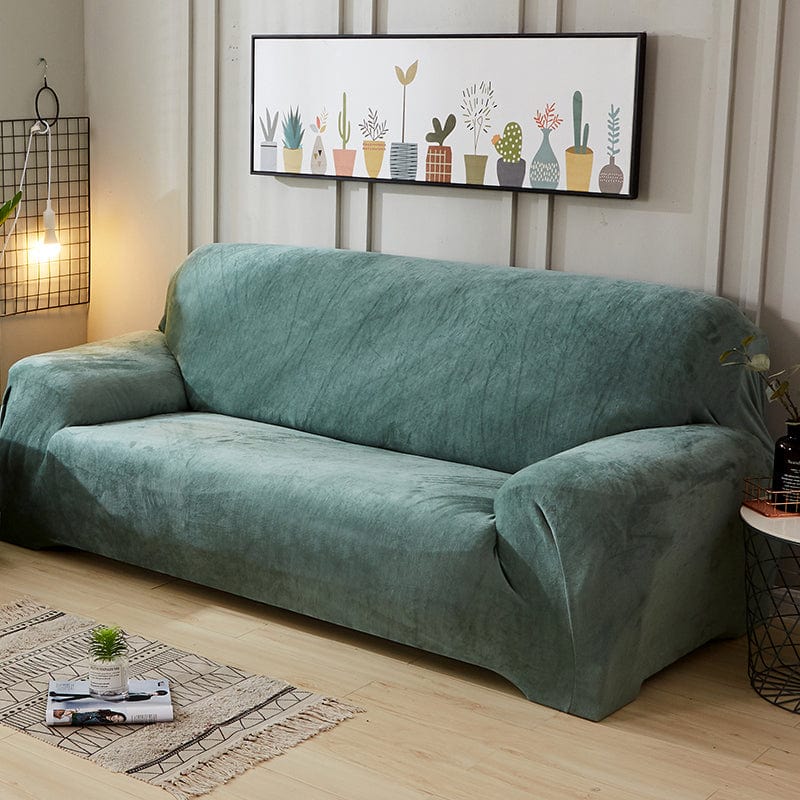 Housse de canapé en velours Vert céladon — vue 2