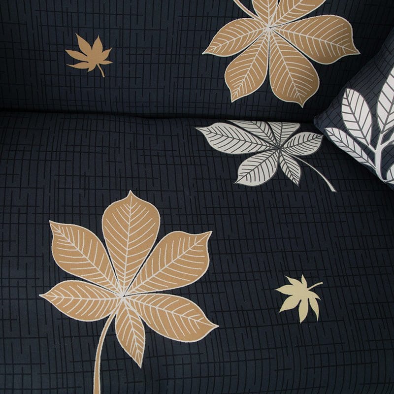 Housse de canapé déperlante Bleu nuit fleur dorée — vue 4