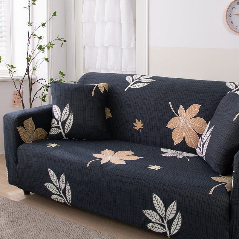 Housse de canapé déperlante Bleu nuit fleur dorée — vue 8