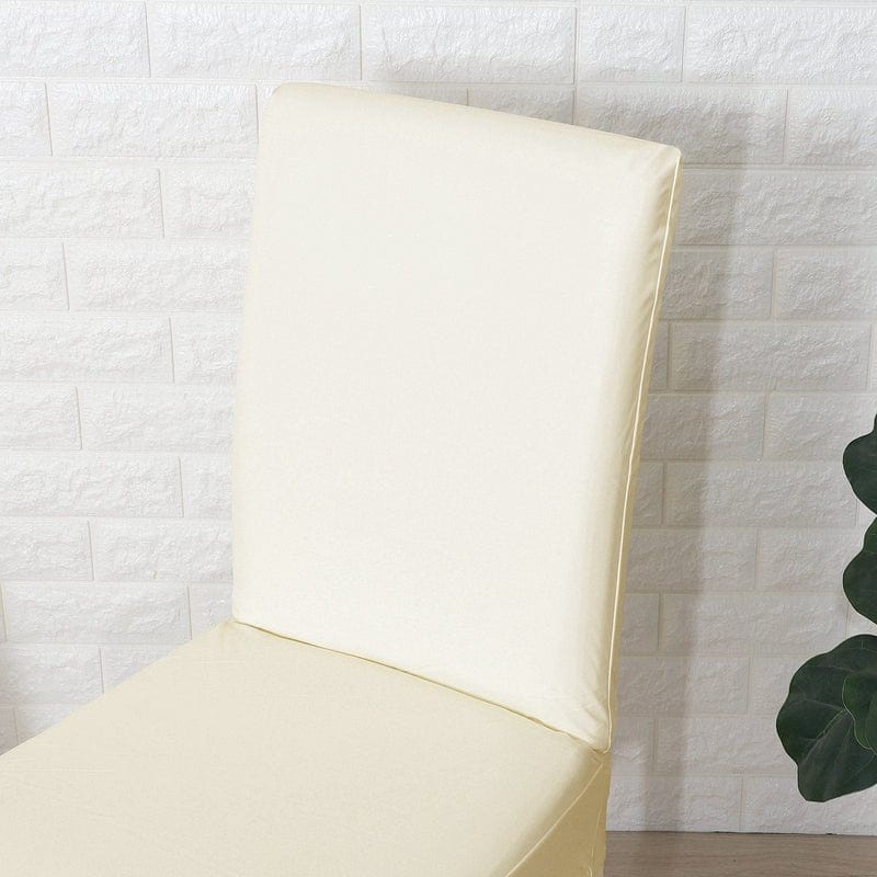 Housse de chaise en simili cuir, Ivoire, posée sur une chaise — vue 5