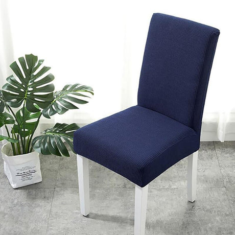 Housse de chaise déperlante, Bleu marine, posée sur une chaise