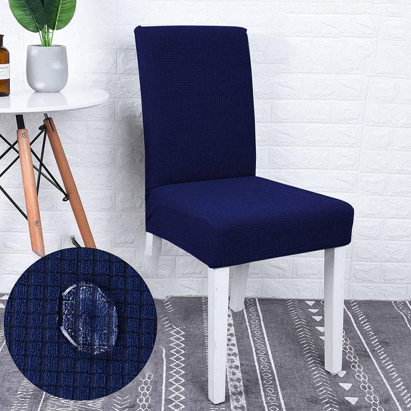Housse de chaise déperlante, Bleu marine, posée sur une chaise — vue 2