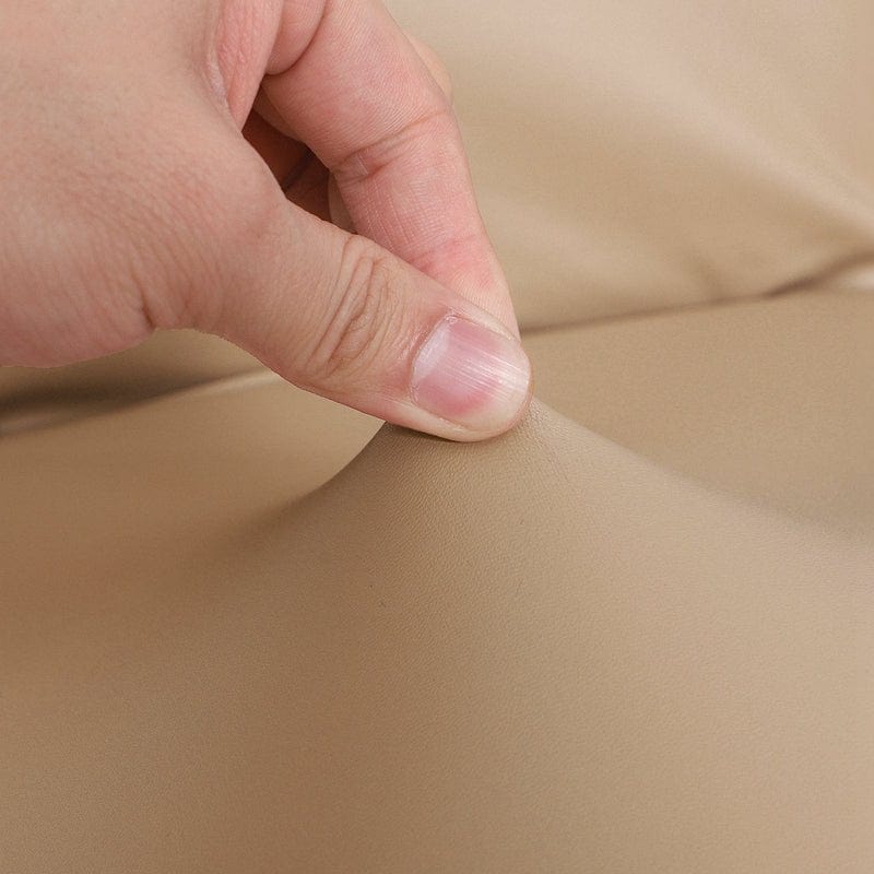 Housse de chaise en simili cuir, Taupe, posée sur une chaise — vue 6