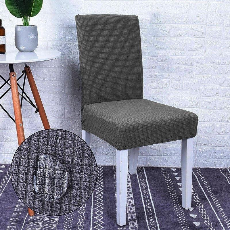 Housse de chaise déperlante, Gris, posée sur une chaise — vue 2