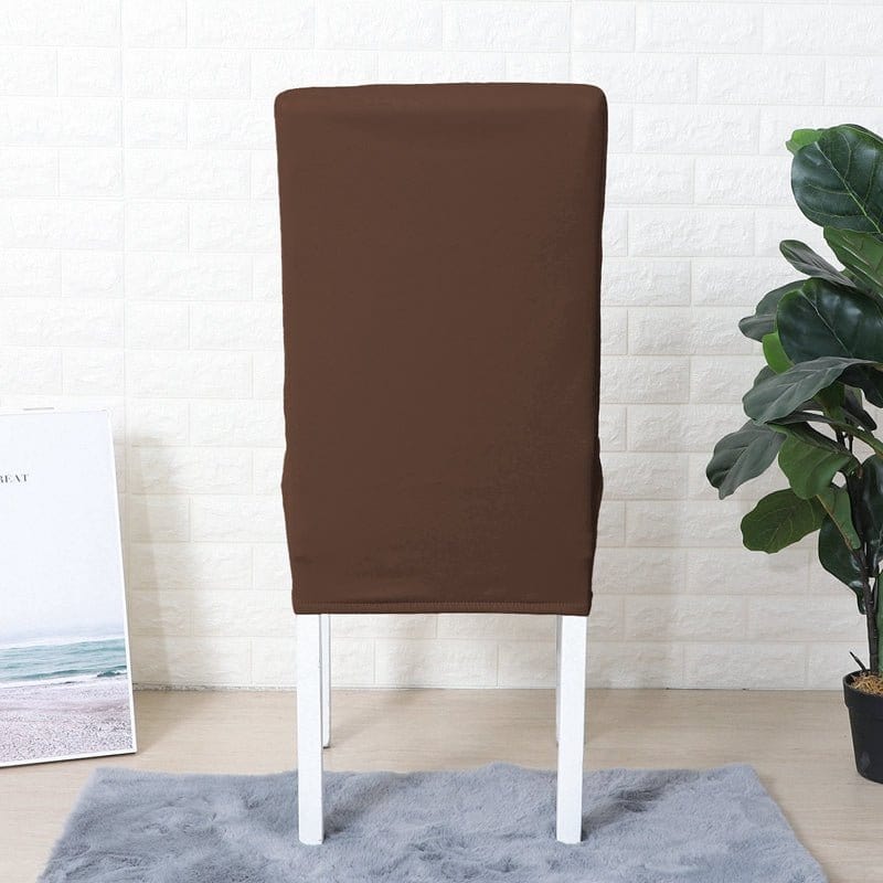Housse de chaise en simili cuir, Acajou, posée sur une chaise — vue 4