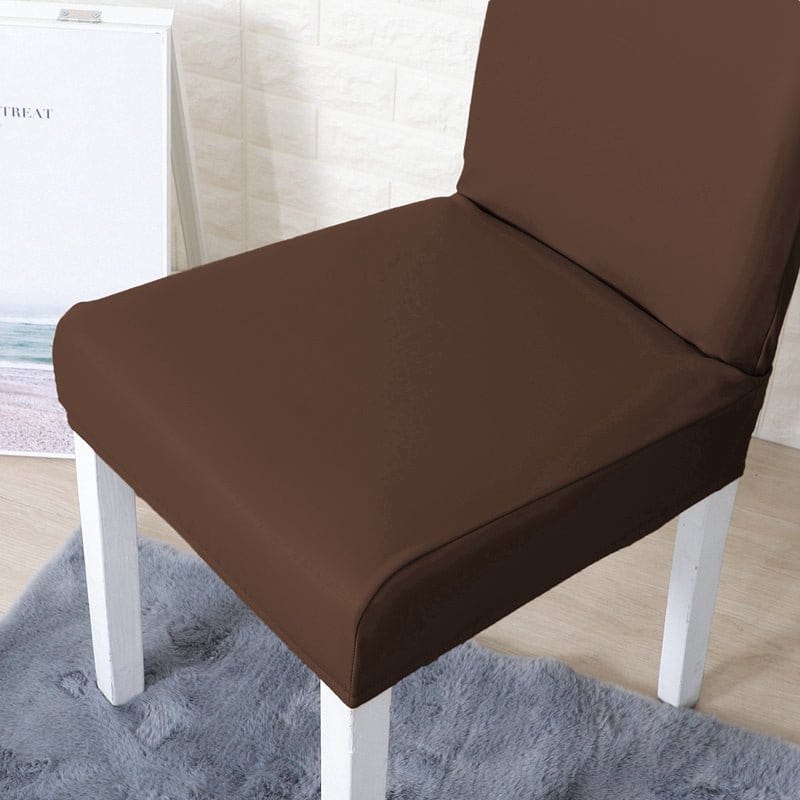 Housse de chaise en simili cuir, Acajou, posée sur une chaise — vue 5