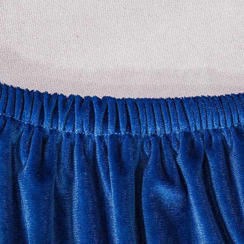 Housse de clic-clac en velours, Bleu, posée sur un clic-clac — vue 5