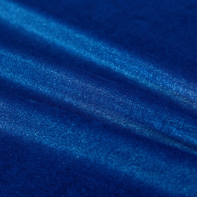 Housse de clic-clac en velours, Bleu, posée sur un clic-clac — vue 4